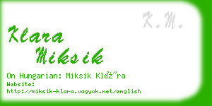 klara miksik business card